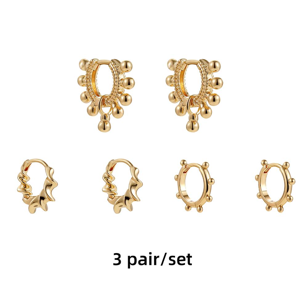 

Fashion Creative Metal Gold Plated Small Hoop Earrings Set for Women Piercing Huggie Stud Earrings New Trend Zircon Wholesale