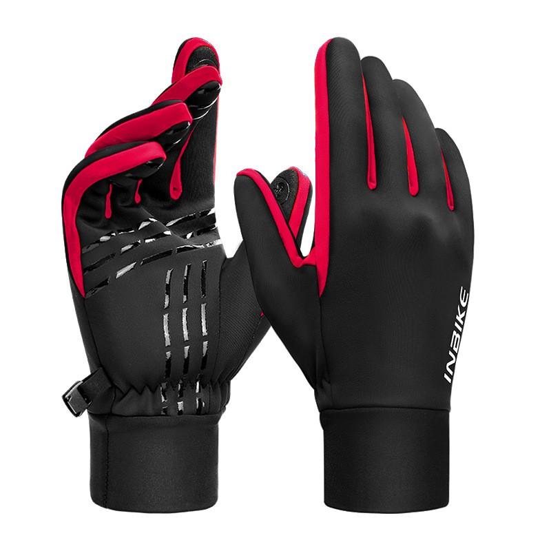 Winter Cycling Gloves Full Finger Thermal Lined Touchscreen Compatible Anti-Slip Shock Absorption Road Bike Motorcycle Use