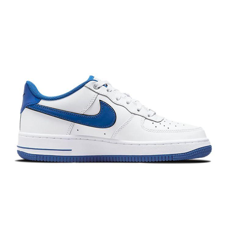 Nike Air Force 1 LV8 GS White Game Royal Kids Sneakers Black DO3809-100