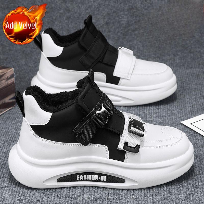 

Youth Men s Korean Style Winter High Top Cotton Boots Thickened Fleece Lined Warm Sport Casual Trendy Shoes 44