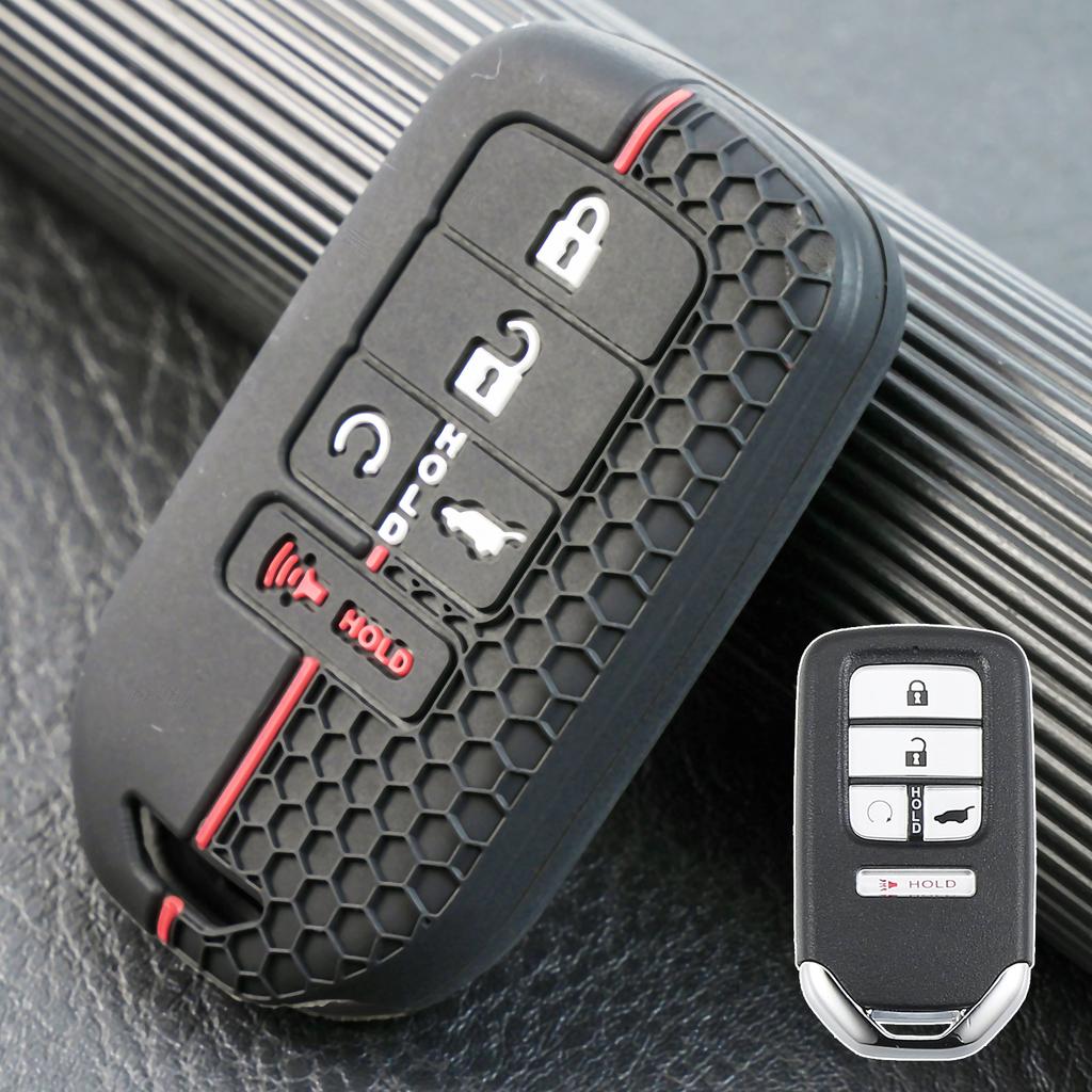 5 Button Silicone Remote Key Ring Case Cover Shell Holder Protector For Honda Passport CRV Pilot Accord Civic HRV 2016-2021