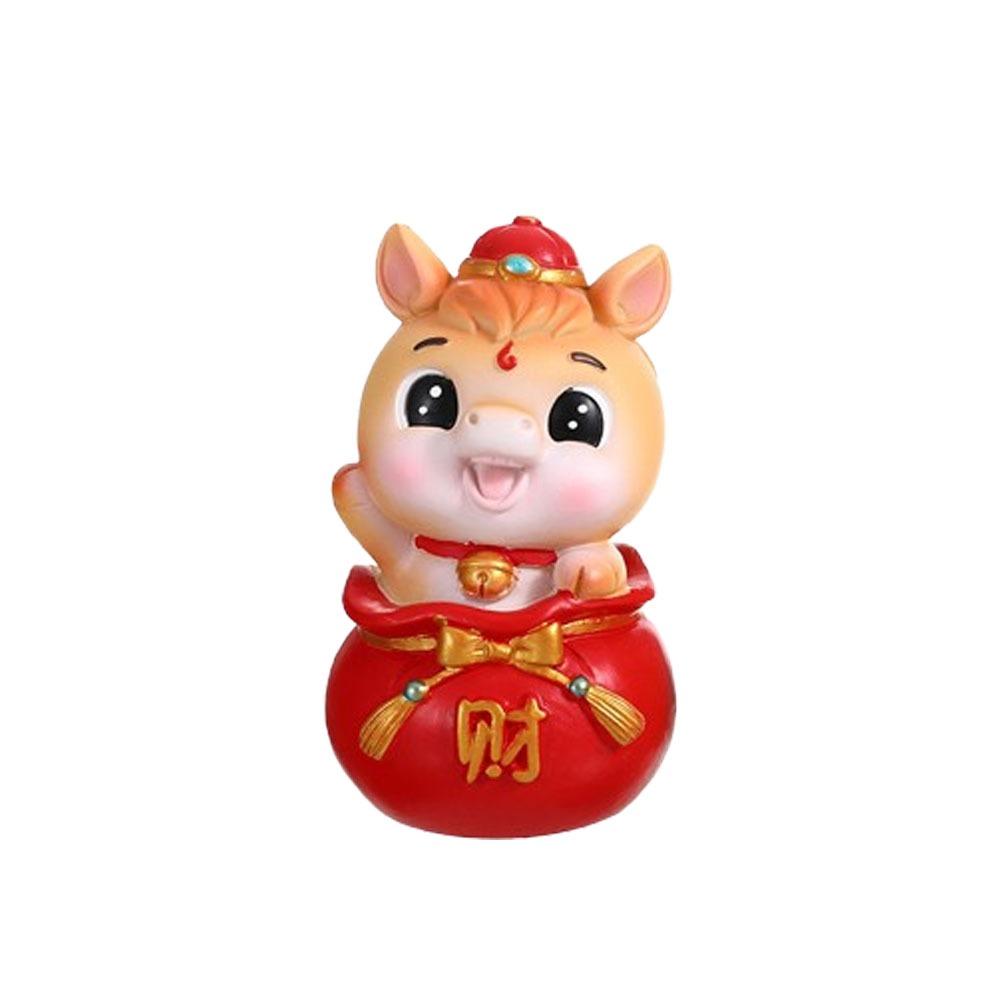 Cute 2026 Horse Year Mascot Resin Horse Figures Ornament Funny Horse Statue  Chinese New Year