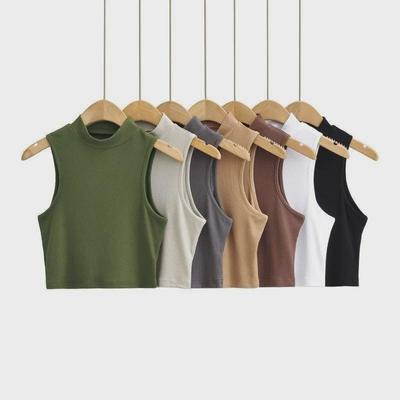 Trendy European & American Sleeveless Slim Fit High Collar Vest
