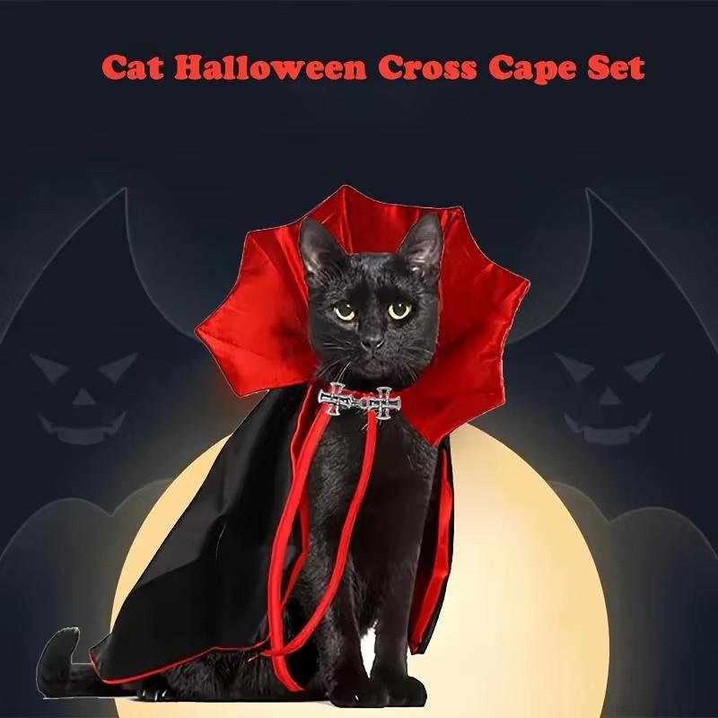 Pet Cat Role-playing Costumes Halloween Pet Transformation Costumes Holiday Party Costumes Suitable for Small Pet Cat and Dog
