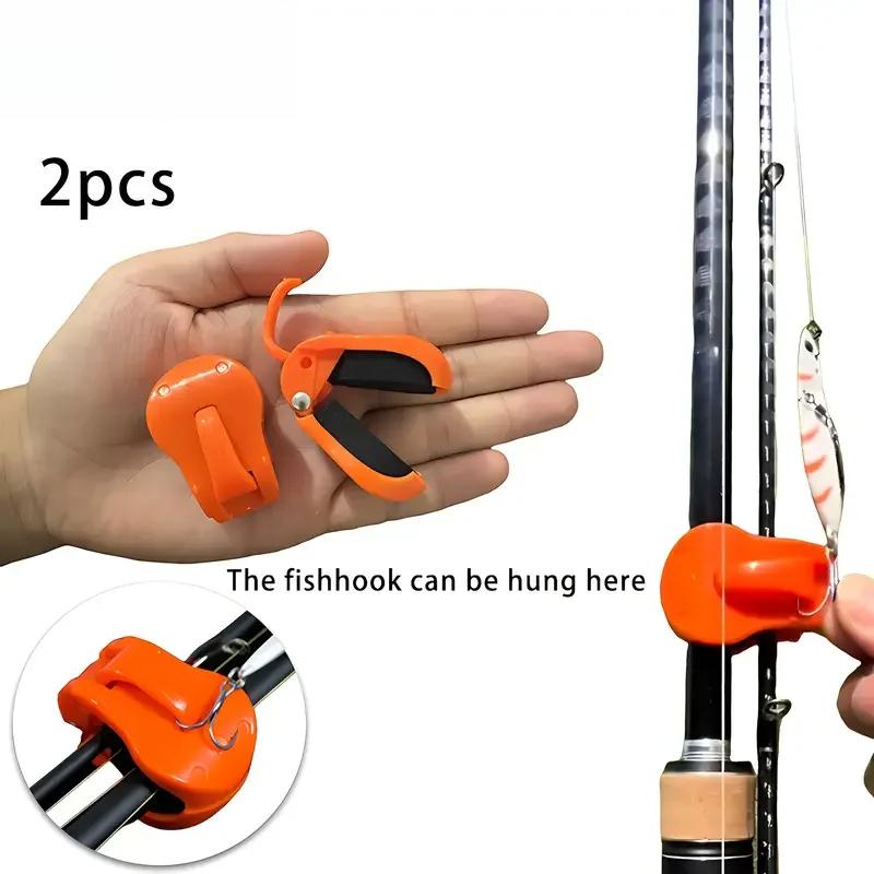 2Pcs Tool-Free Quick Release Fishing Rod Holder | One-Hand Operation Clip for 2-Piece Freshwater Rods | Secure Rod Organizer