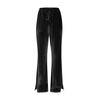 Women's Fashion Color Gold Velvet High Waist Drawstring With Pocket Horn Casual Pants