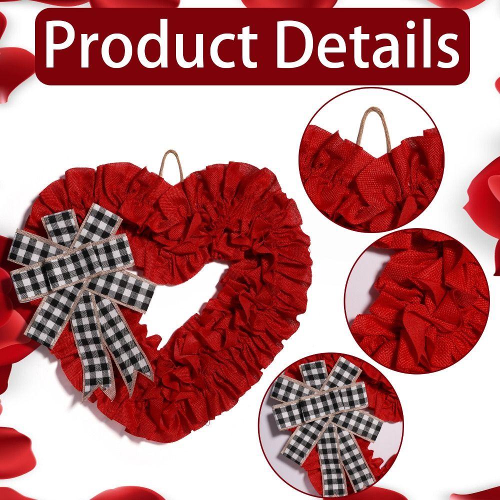 Unique Heart Shaped Wreath Exquisite Wall Hanging Garlands Valentines Day Wreaths  Anniversary