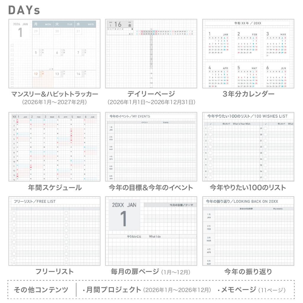 KOKUYO Jibun Techo DAYs 2026 Monthly Daily A5 with Limited Edition Blue January 2026 Start Planner, Slim, SOU SOU Stickers, NI-JD1L3-26,