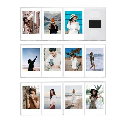HIYQIN 4-Grid Acrylic Refrigerator Magnet Frame, Clear Display Refrigerator Magnet Frame for Polaroid/Fuji Instax Mini 3-inch Photos