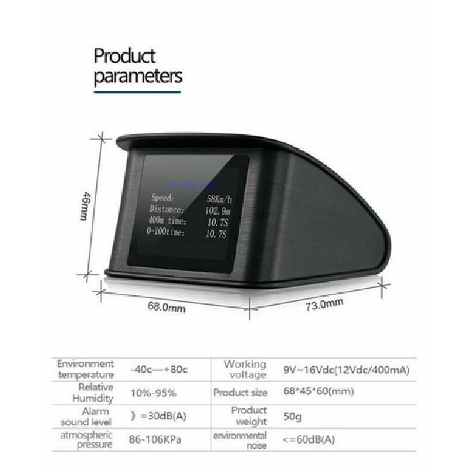 HUD Computer Car Digital OBD2 Display Temperature Gauge ECU Speedometer Coolant