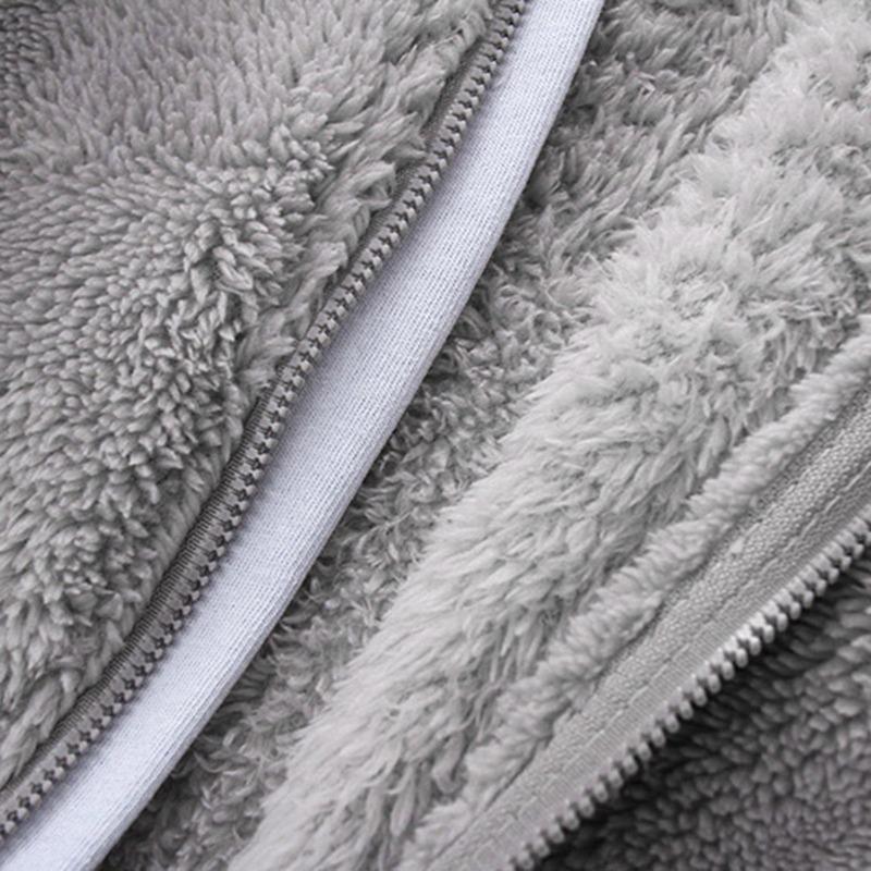 Newborn Baby Boy Girl Fleece Jumpsuit Snowsuit Long Sleeve Hooded Zipper Closure Coat Warm Winter Clothes