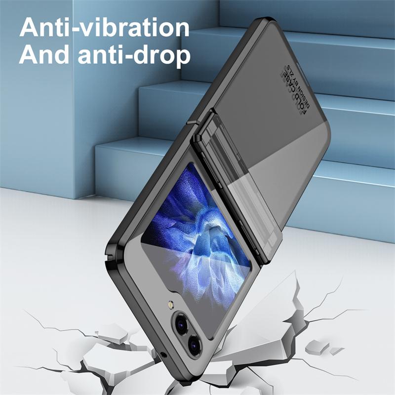 For For Samsung Galaxy Z Flip 7 6 5 4 3 5G Phone Case Fashion Electroplate Transparent Hinge Folding Shockproof Protection Cover