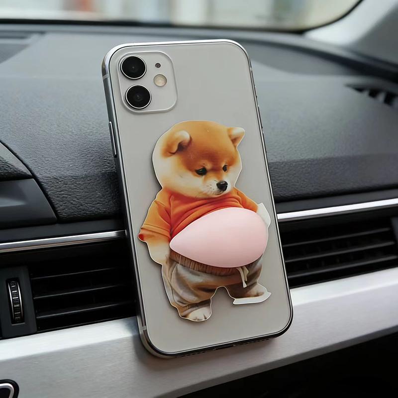 3D Shiba Inu Dog Belly Sticker – Cute Orange Apparel Shiba Inu Stickers, Kawaii Chubby Shiba Inu (Design),Silicone Self-Adhesive
