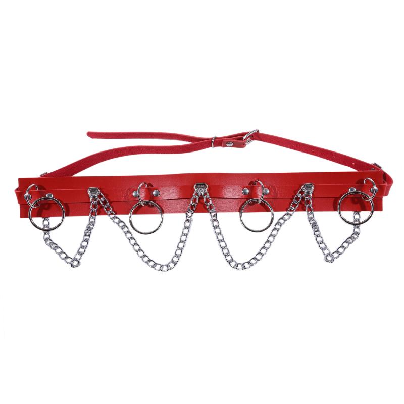 Sexy Women Gothic Heart Hiphop Belt With Chain Harajuku Punk Style Waist Adjustable Disco Dancing Dress Jeans Waist Chain