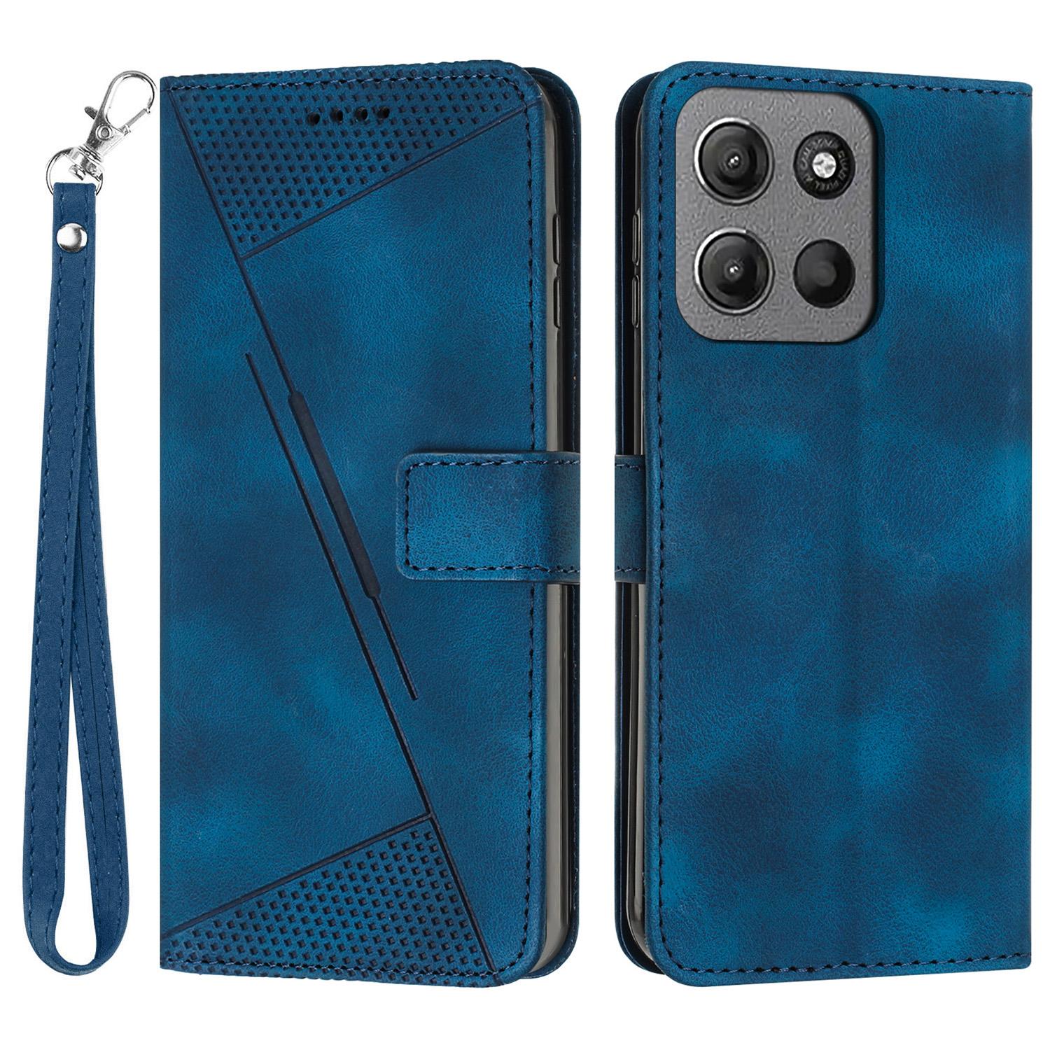 

For Motorola Moto G15 4G Case Imprinted Triangle Leather Phone Cover E
