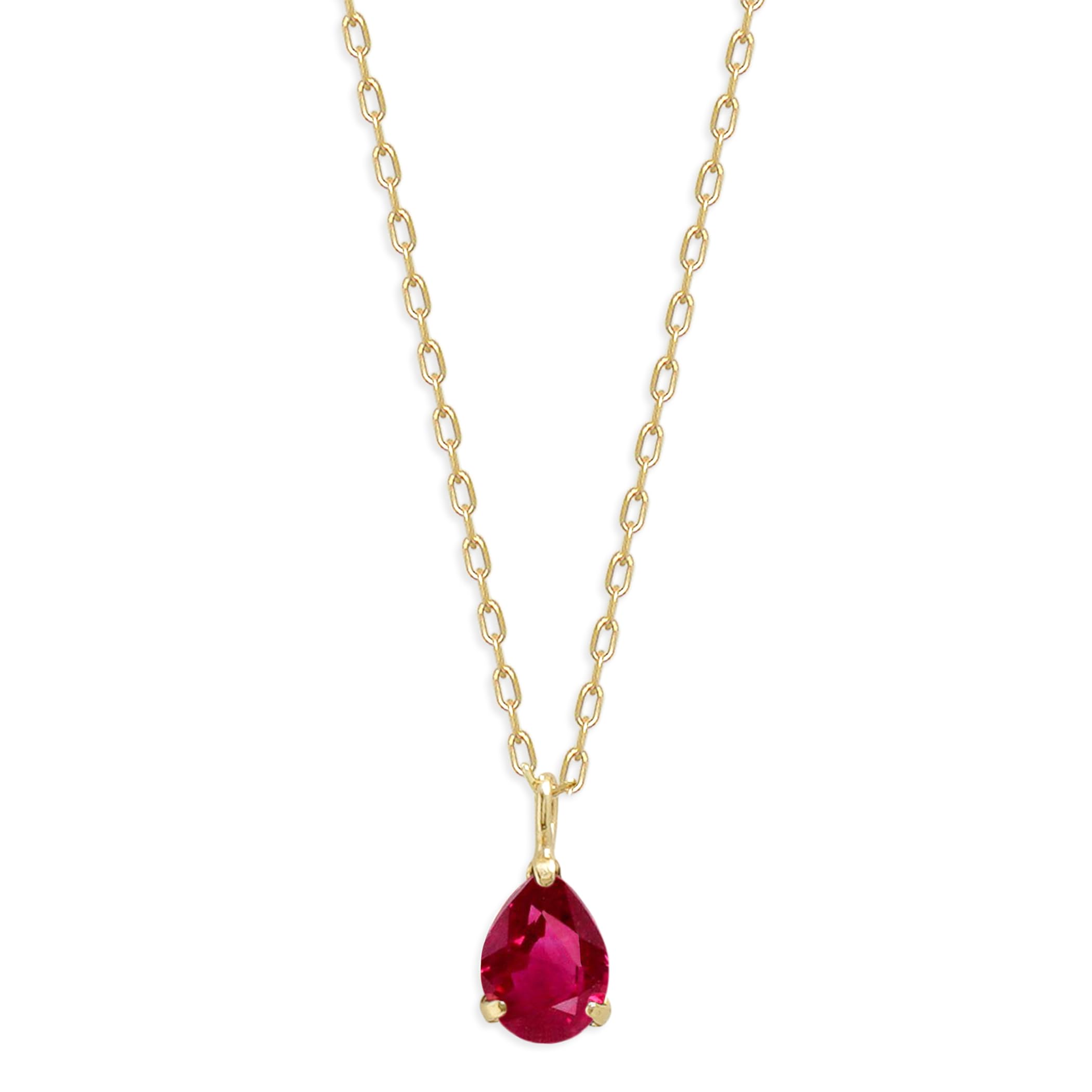 

ESTELLE [Official] [Web Exclusive] Women s Necklace in 10K Yellow Gold with July Birthstone Ruby and Drop Motif (0452-8217-0019-0000)