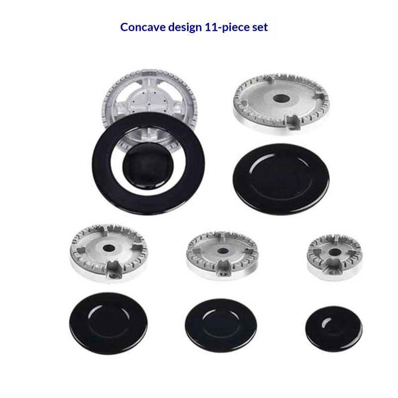 1 Set Gas Burner Flame Cap With Lid Plus 5 Stove Handles Cooker Hat for Home Cooking Oven Utility