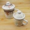 OLOEY 700ml Retro Enamel Mugs with Lids (2-Pack)