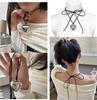 Chunky-Heart Choker Necklace Big Heart Pendant Tie-up Choker Necklace Adjustable Chain for Women Teen Girls Y2K Jewelry