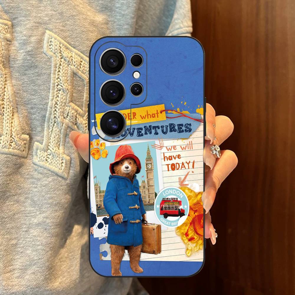 Cute P-Paddingtons Bear Phone Case For Samsung S 24 Fe 25 Ultra Plus 20 Lite 21 30 22 23 24 22 Ultra 5G Fundas
