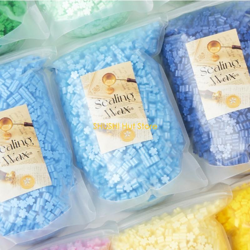 Colorful Waxes Seal Beads for Seal Stamp Flower Shaped Sealing Waxes for Sealing Envelope Holiday Card D57B