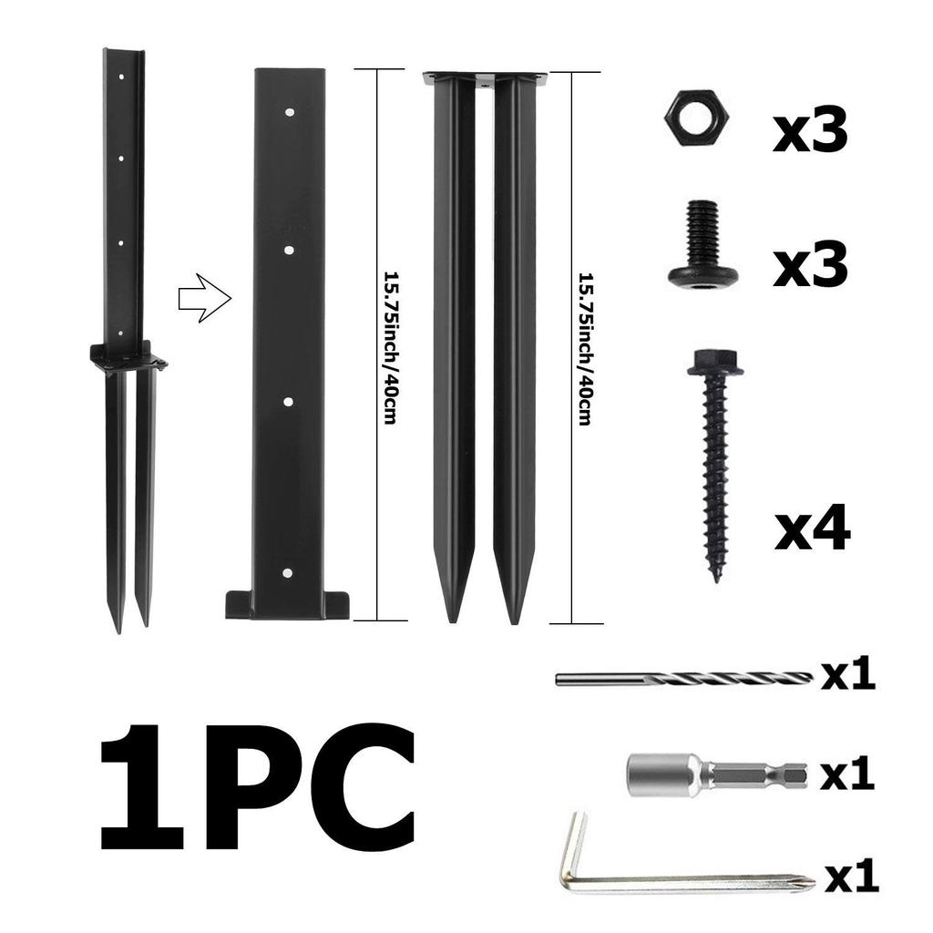Heavy-Duty Cross-Bar Fence Repair Kit with Metal Reinforcement and Ground Anchors