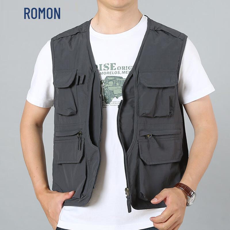 

ROMON Men s Multi-Pocket Casual Outdoor Vest M