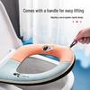 Astronaut Print Toilet Seat Cover with Contrasting Handle, Waterproof and Thickened for Warmth, Home Use with Velcro and Zipper.
