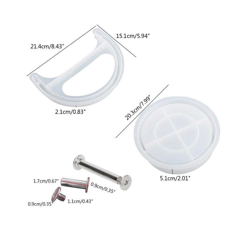 Große Runde Box Behälter Silikonform Mit Handheld Set Aufbewahrung Geschenk Schmuckstück Make-up Halter Harzform Schmuck Süßigkeiten