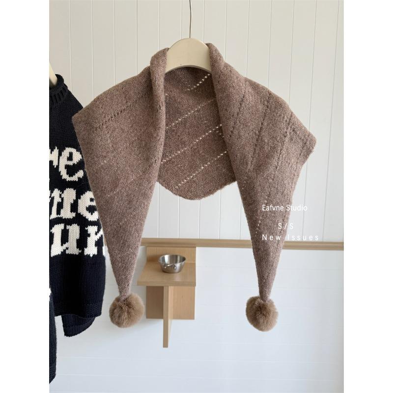 A New Triangular Scarf for Women A Versatile Pilling  and A Student Knitted Woolen Scarf Shawl for Warmth