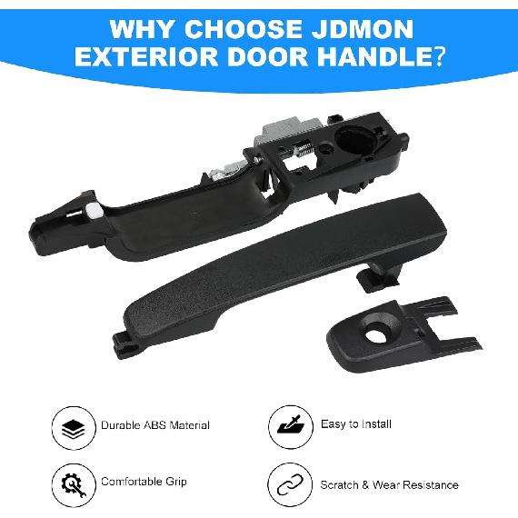 JDMON Front Driver Side Exterior Door Handle with Bracket Replacement for Ford Focus 2008 2009 2010 2011 Outside Outer Handle Replacement for