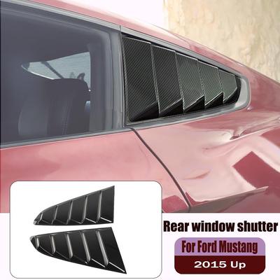 Car Rear Window Shutter Decoration Louver Cover Stickers Fit for Ford Mustang 2015 Up Air Vent Shade