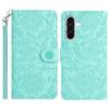 For Samsung Galaxy A56 5G Case Flower Imprint Leather Flip Wallet Phone Cover with Wrist Strap