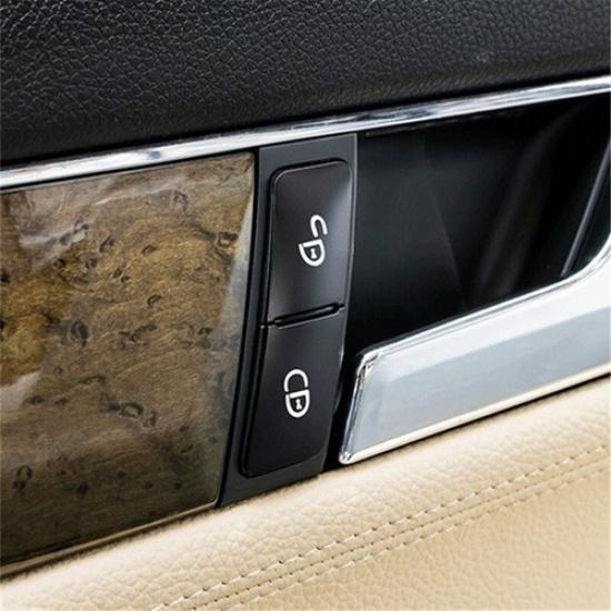 4x Black Car Side Door Lock Unlock Switch Button Sticker for Benz E Class W212
