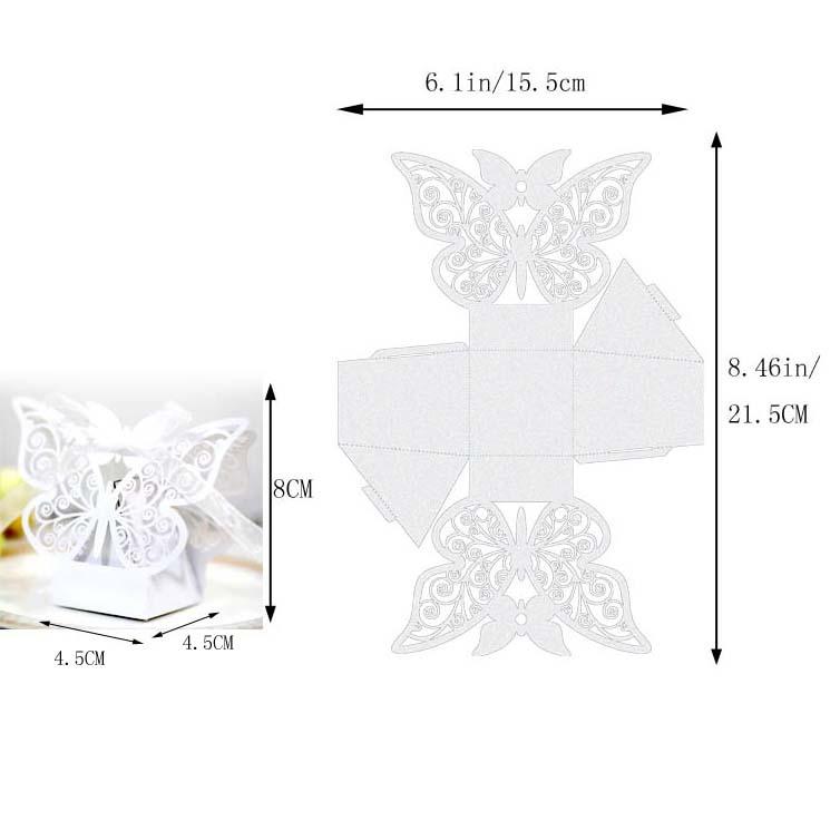 50Pcs Butterfly Favor Gift Candy Box Wedding Gift Chocolate Party Favors Packaging Sugar Boxes Present Box Decoration