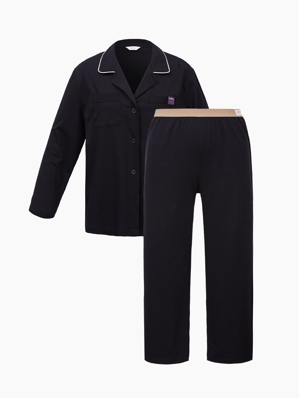 

Классический пижамный комплект из хлопка для переноски (4 ЦВЕТА) Black FREE