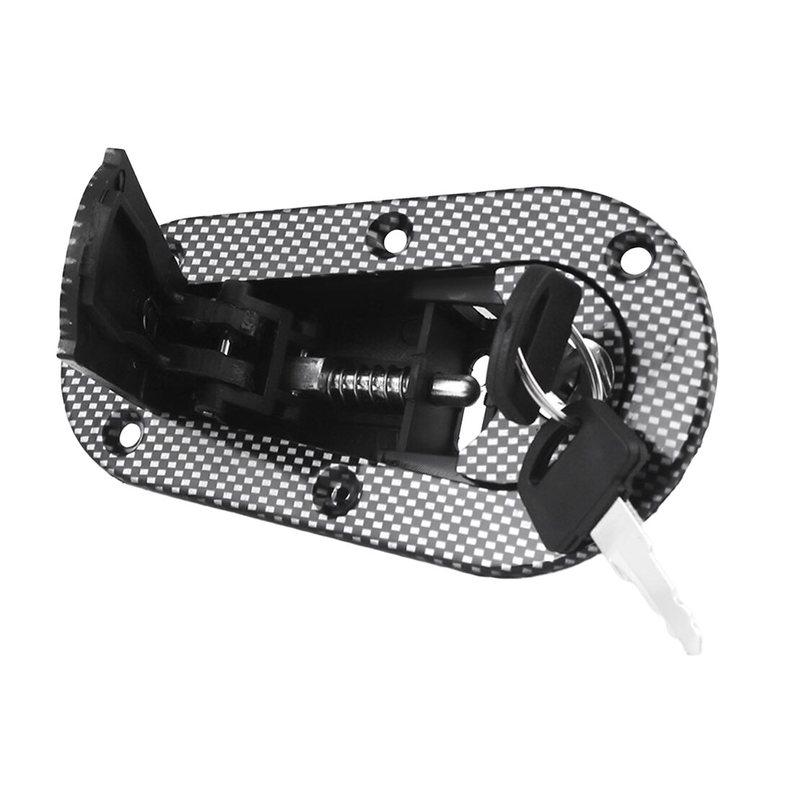 Bündig montiertes Motorhauben-Schnellverschluss-Verriegelungsstift-Kit mit Schlüssel für Rennwagen, Schwarze Karbonfaser-Textur
