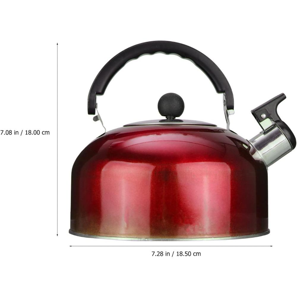 3Liters1Pcs Stainless Steel Tea Kettle Stove Whistling Kettle Suitable ForTravel Hiking Cooking Tea Kettle with Ergonomic Handle