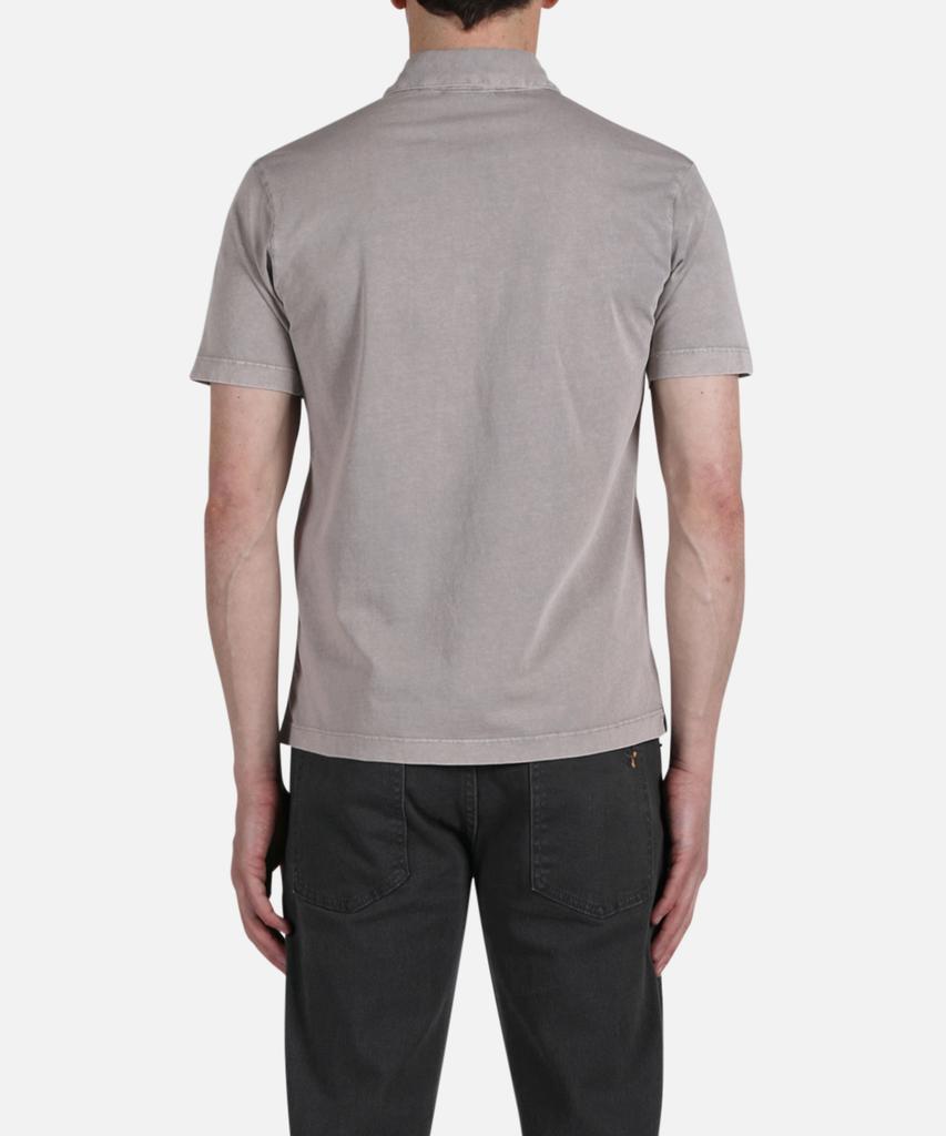 PANICALE Gray Vintage Dyed Short Sleeve Polo Shirt