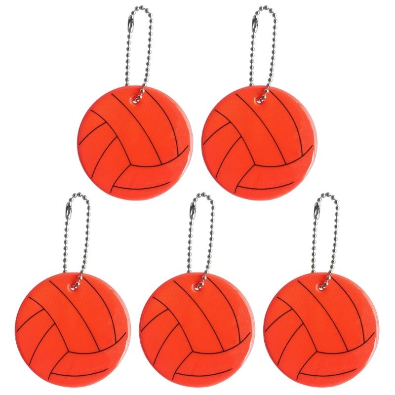 

5Pcs Keychain Reflector Pendant Keyring Safety Reflector with Chain for Backpack 1 помаранчевий