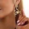 SHIXIN Exaggerated Crab Drop Earrings for Women Creative Exquisite Ocean-Style Beach Metal Dangle Earrings Party Jewelry Gift