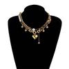 Two Tiers Chain Jewelry With Romance Oversized Heart Charm Sturdy Alloy Fashion Accessory