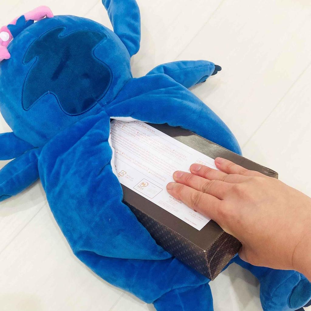 MORIPiLO Disney Závěsný box na kapesníky Box na kapesníky Měkký a roztomilý Plyšový papírový box do auta Disney Morishita Polštář (Kryt Stitch na zeď) Cca. 40cm, Hladký,