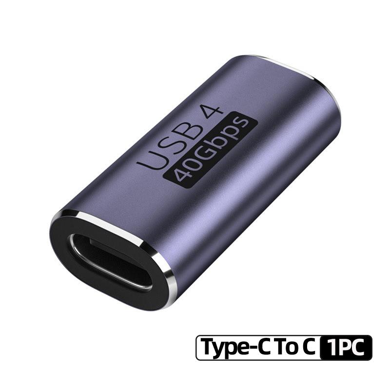 1PC USB 4.0PD 240W8K60Hz Charger Connector For Macbook 40Gbps High Speed USB C OTG U-Shape Straight Angle Male To Female Adapter
