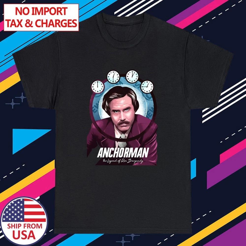 Anchorman Ron Burgundy Men s Black Size S-5XL S