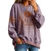 Women's Halloween Print Stylish Casual Long Sleeve Neck Sweatshirt for Fall