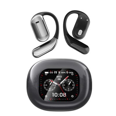 Touch Screen Bluetooth Earphones Earphones Wireless Bluetooth Noise Cancellation Ultra-long Endurance Hanging Ear Color Screen