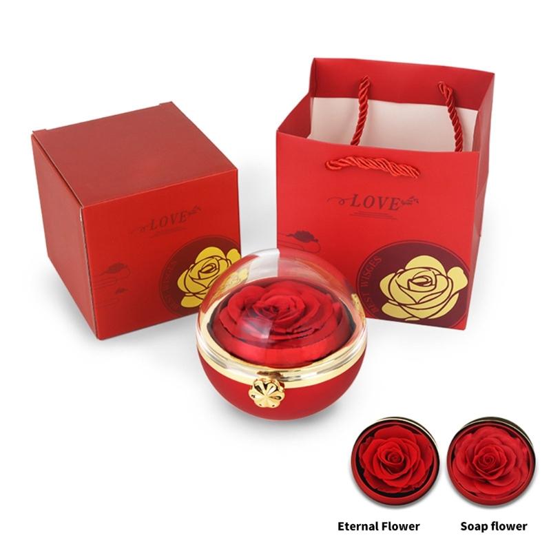Creative Rotating Designs Flower Jewelry Holder Symbolizing Everlastings Love for Proposals and Anniversaries Storage