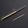 Titanium & Brass Toothpick, Portable Toothpick Bottle with Fruit Fork, Multifunctional Camping Tool, Stronger Than Dental Floss
