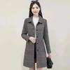 Plus Size Middle-aged Mother Ladies Autumn Woolen Coat Spring and Autumn Plaid Fashion Western Style Woolen Coat Trend